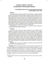 Accesul liber la justiție în materie de procedură penală